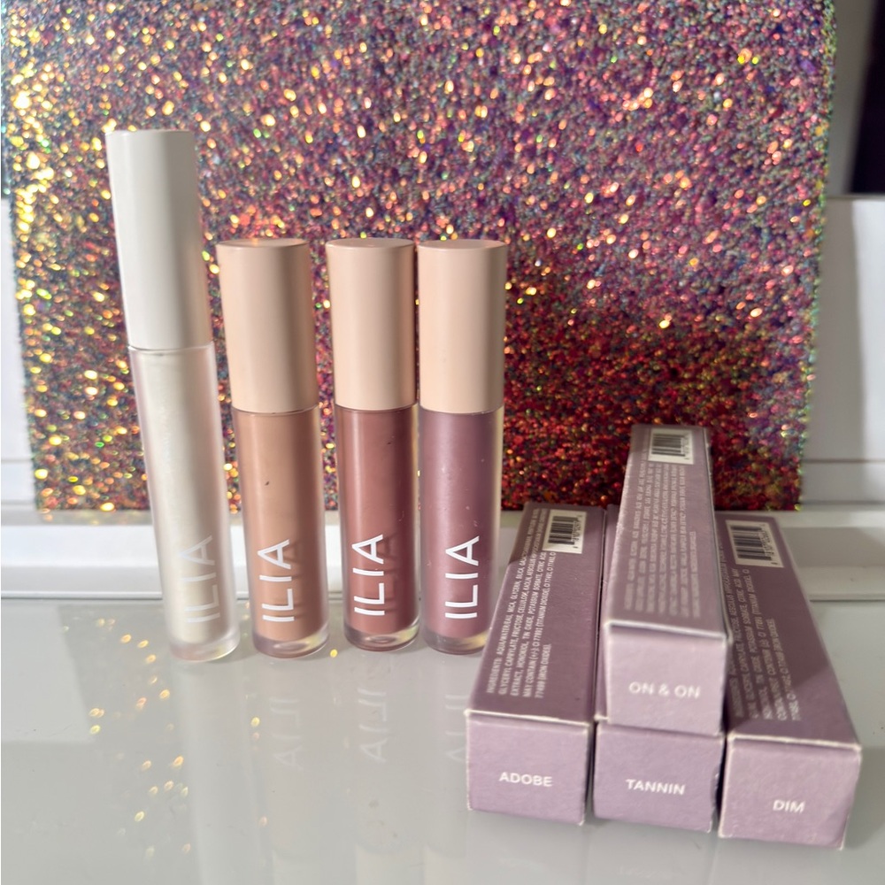 ILIA Liquid Powder Eye Tint Trio & Primer- Adobe, Tannin, Dim, On&On *NEW